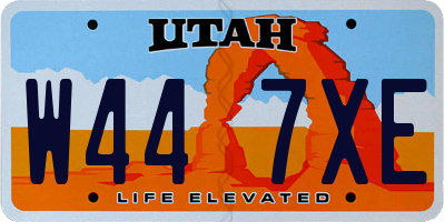 UT license plate W447XE