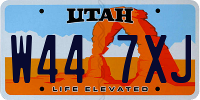UT license plate W447XJ