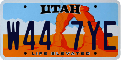 UT license plate W447YE