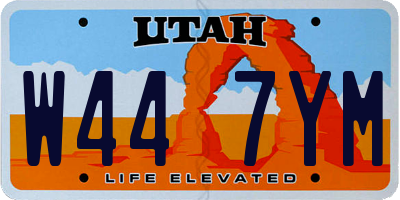 UT license plate W447YM