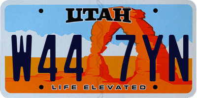 UT license plate W447YN