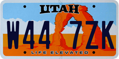 UT license plate W447ZK