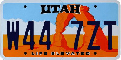 UT license plate W447ZT
