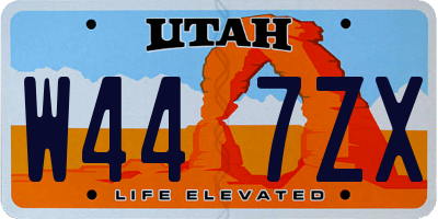 UT license plate W447ZX