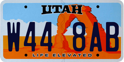 UT license plate W448AB