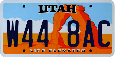 UT license plate W448AC