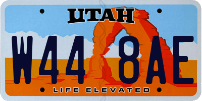 UT license plate W448AE