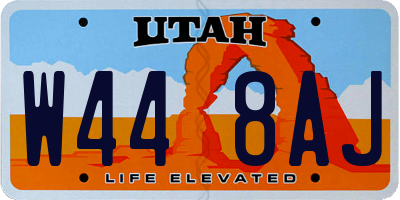 UT license plate W448AJ