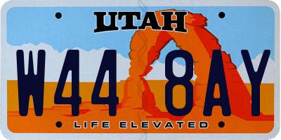 UT license plate W448AY