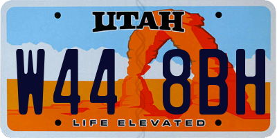 UT license plate W448BH