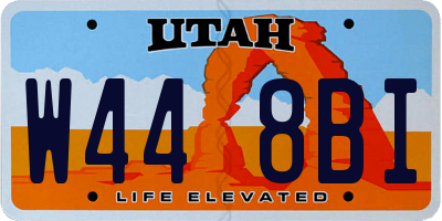 UT license plate W448BI