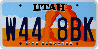 UT license plate W448BK