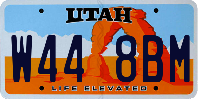 UT license plate W448BM