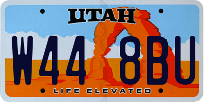 UT license plate W448BU