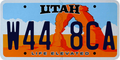 UT license plate W448CA