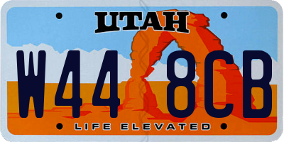UT license plate W448CB