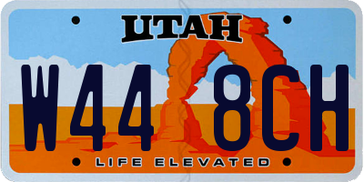 UT license plate W448CH