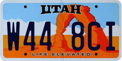 UT license plate W448CI