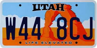 UT license plate W448CJ