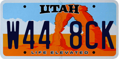 UT license plate W448CK