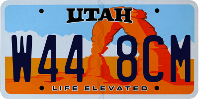 UT license plate W448CM