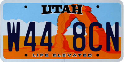 UT license plate W448CN