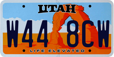 UT license plate W448CW