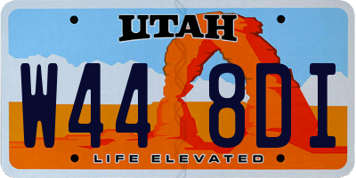 UT license plate W448DI