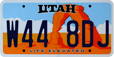 UT license plate W448DJ
