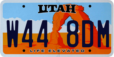 UT license plate W448DM