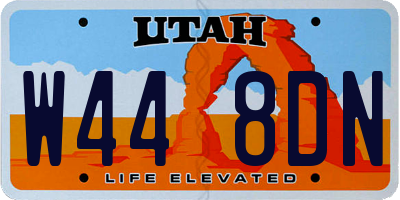 UT license plate W448DN