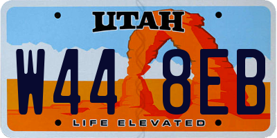 UT license plate W448EB