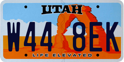 UT license plate W448EK