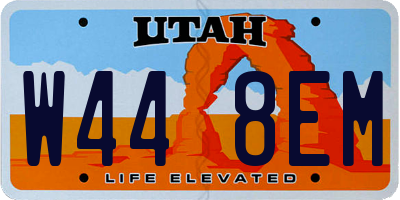 UT license plate W448EM