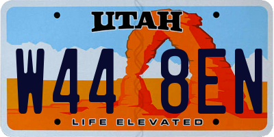 UT license plate W448EN