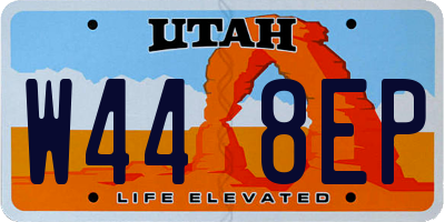 UT license plate W448EP