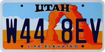UT license plate W448EV