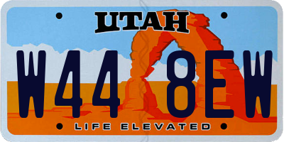 UT license plate W448EW