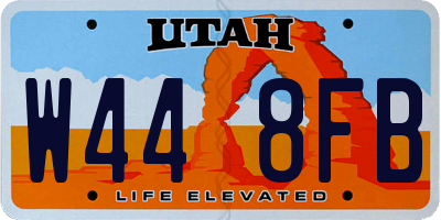 UT license plate W448FB
