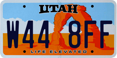UT license plate W448FF