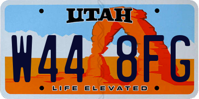 UT license plate W448FG