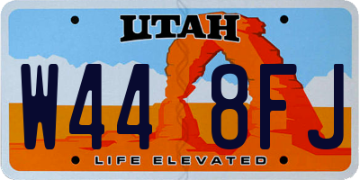 UT license plate W448FJ