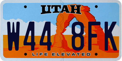UT license plate W448FK