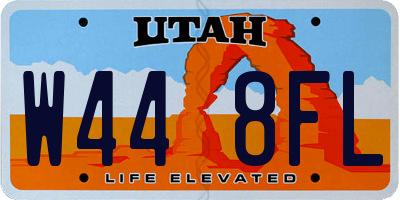 UT license plate W448FL
