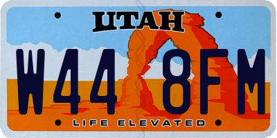 UT license plate W448FM