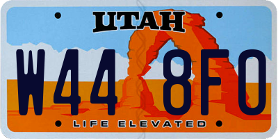UT license plate W448FO