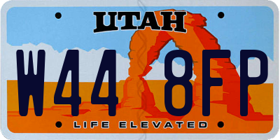 UT license plate W448FP