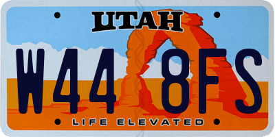 UT license plate W448FS