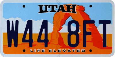 UT license plate W448FT