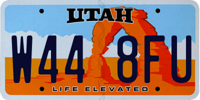 UT license plate W448FU